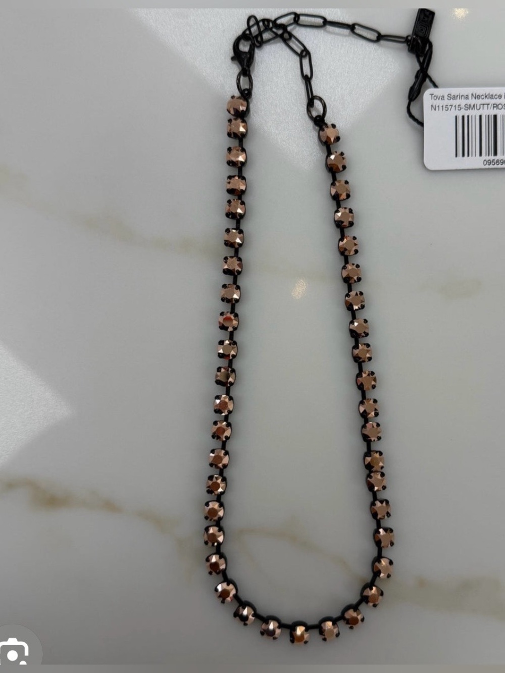 Nwt TOVA Sarina Smutt/Rose Gold necklace